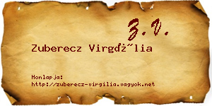 Zuberecz Virgília névjegykártya